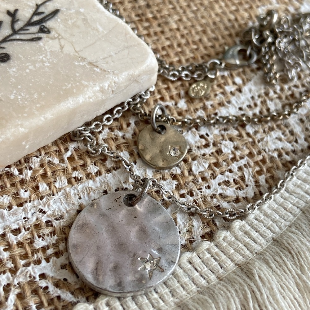 Vintage Crown PD Silver Star Pendant Necklace